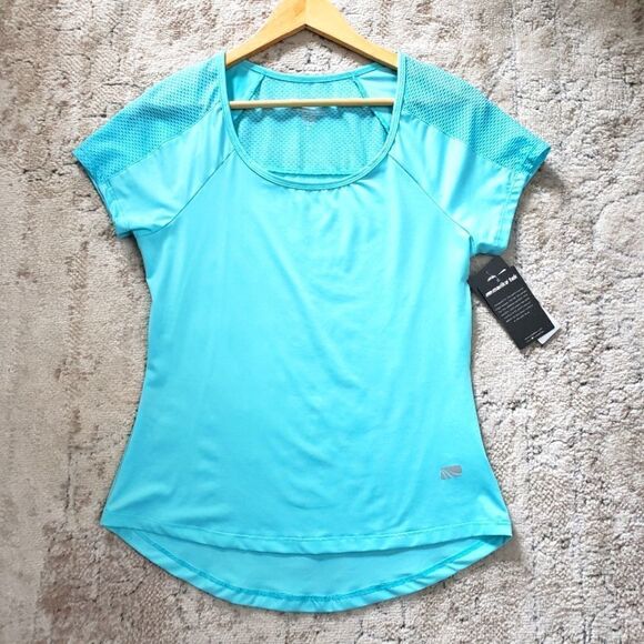 Marika Tek Small NWT Blue Curacao Short Sleeve Athletic Top - Picture 1 of 12